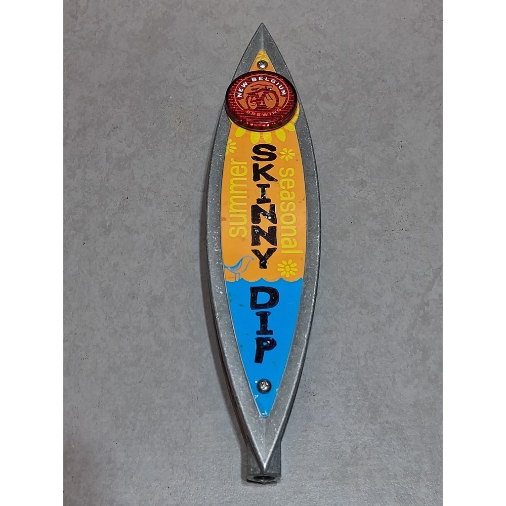 New Belgium Brewing "Skinny Dip" 11 Inch Metal Surfboard Design Beer Tap Handle